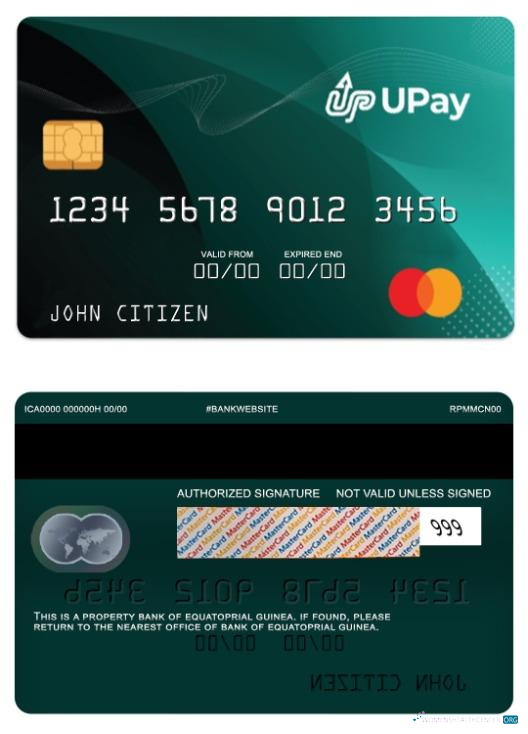 Download Equatorial Guinea UPay card Photoshop template